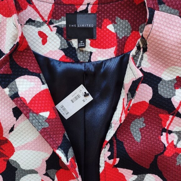 🌸Retro Floral Blazer The Limited Open Front Relaxed Boho Chic Women Medium NWT - Picture 7 of 9